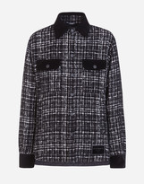 Thumbnail for your product : Dolce & Gabbana Tweed jacket with velvet details