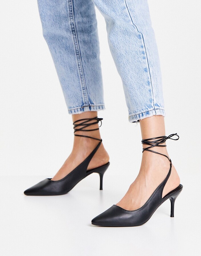 ankle tie stilettos