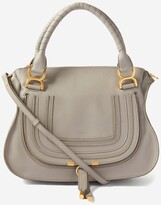 Thumbnail for your product : Chloé Marcie Piped Leather Handbag - Grey