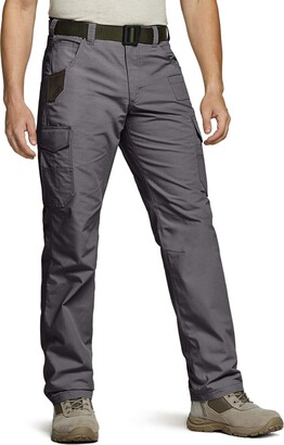 CQR Men's Flex Stretch Tactical Pants Water Repellent Ripstop Cargo Pants Lightweight EDC Outdoor Hiking Work Pants 