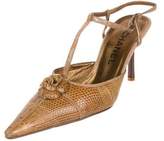 Thumbnail for your product : Chanel Camellia Ostrich Leg Pumps