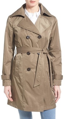 Ellen Tracy Techno Double Breasted Trench Coat