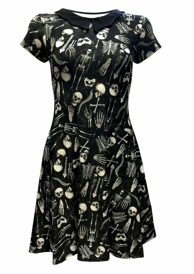black and white skull dress