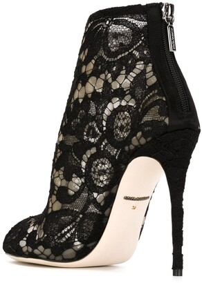 Dolce & Gabbana Floral Lace Booties