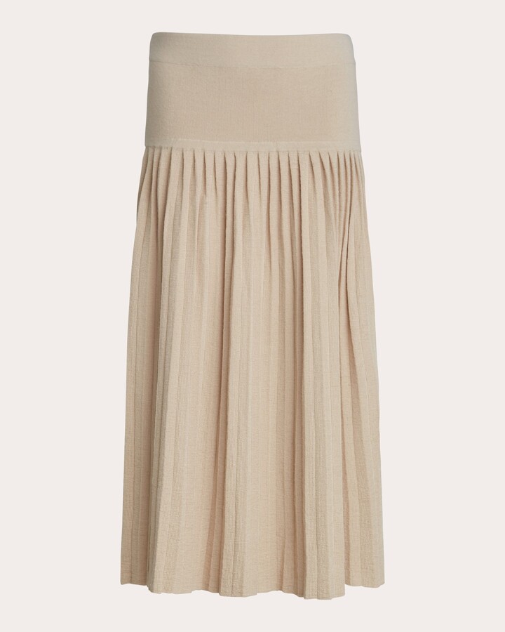 Lea Pleated Alpaca Midi Skirt