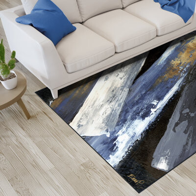 Intricate Mikado Washable Abstract Area Rug, Power-loomed, Softness with Non-Slipping Backing