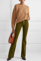 Thumbnail for your product : Veronica Beard Beverly Stretch-cotton Corduroy Flared Pants - Army green