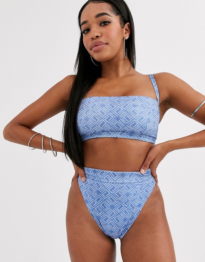 denim bathing suit top