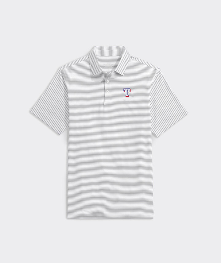 Vineyard Vines Texas Rangers Bradley Stripe Sankaty Polo