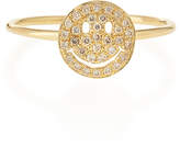 Thumbnail for your product : Sydney Evan 14k Gold Happy Face Diamond Ring, Size 6.5