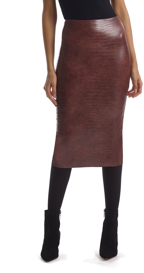 kjol onlcelina faux leather midi skirt