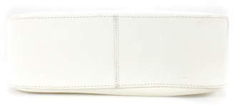Louis Vuitton Salvatore Ferragamo White Leather Clear Zipper Closure Shoulder Handbag