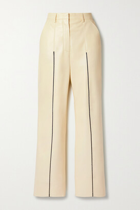 Nanushka Lucee Vegan Leather Straight-leg Pants - Ivory