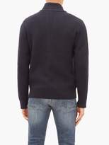 Thumbnail for your product : Rag & Bone Cardiff Moss-stitched Merino Wool-blend Cardigan - Mens - Navy