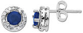 Thumbnail for your product : Lord & Taylor Sapphire and Diamond Earrings in 14 Kt. White Gold, .1 ct. t.w.