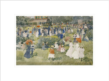 Red Barrel Studio Franklin Park Boston by Maurice Brazil Prendergast -Framed Giclee Print