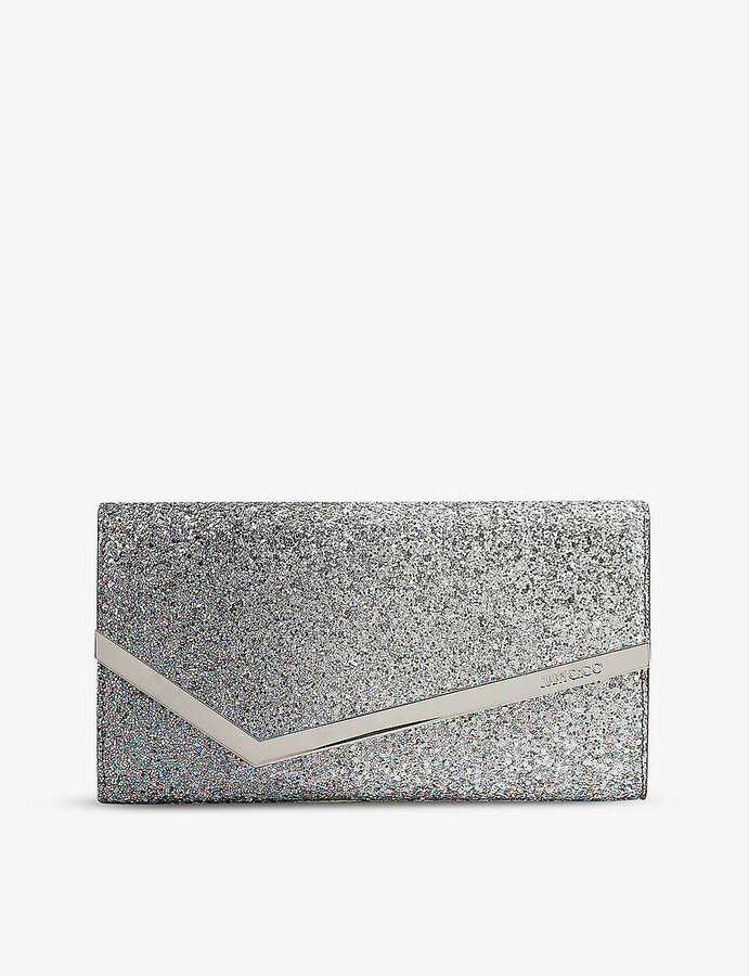 glitter silver clutch