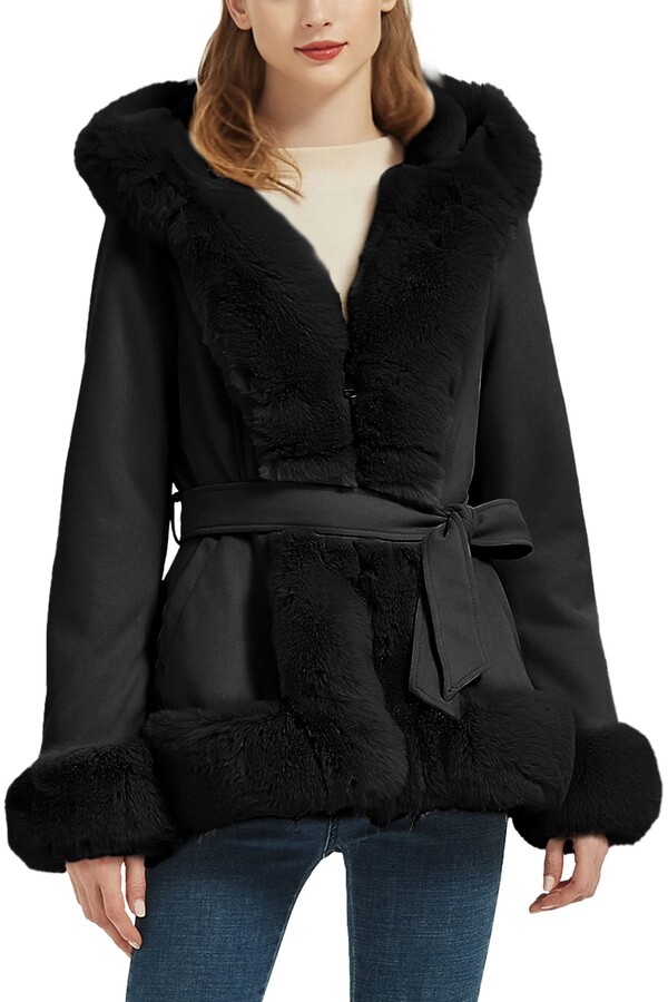black suede fur lined jacket