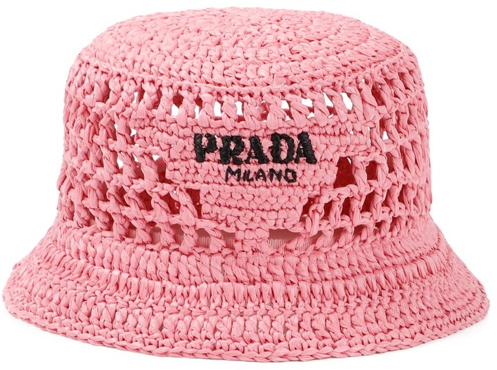 prada bucket hat pink