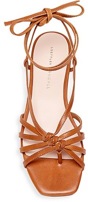 Loeffler Randall Lorelai Flat Ankle-Wrap Leather Sandals