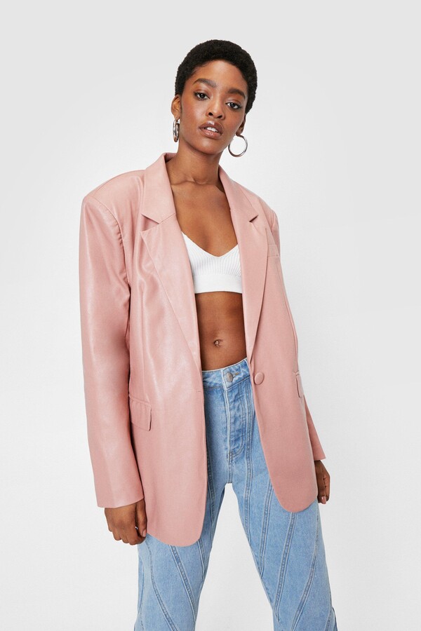 Women's Faux Leather Pink Jacket | Shop the world's largest collection of  fashion | ShopStyle