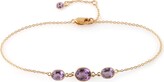 Thumbnail for your product : Amy Gambill Designs - Three Stone Bezel Set Amethyst Bracelet In 14 Karat Yellow Gold