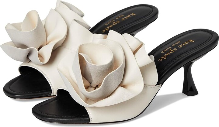 Kate Spade Flourish Women's Sandals Black/Cream : 5.5 M, Leather