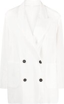 Double-Breasted Cotton Blazer 