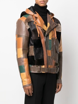 Moschino Patchwork Leather Jacket - ShopStyle