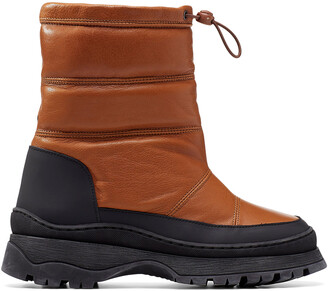 Simons Quilted brown leather winter boots