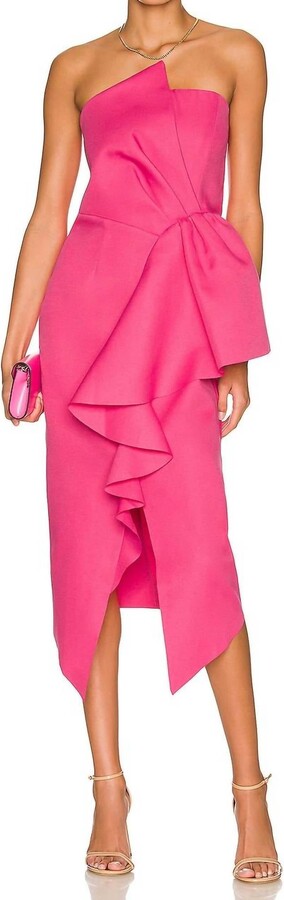 Elliatt Midi Reception Dress In Fuchsia