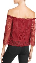 Thumbnail for your product : Lucy Paris Off-The-Shoulder Lace Top - 100% Exclusive