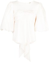Thumbnail for your product : Johanna Ortiz Idyllio ruched puff-sleeve blouse