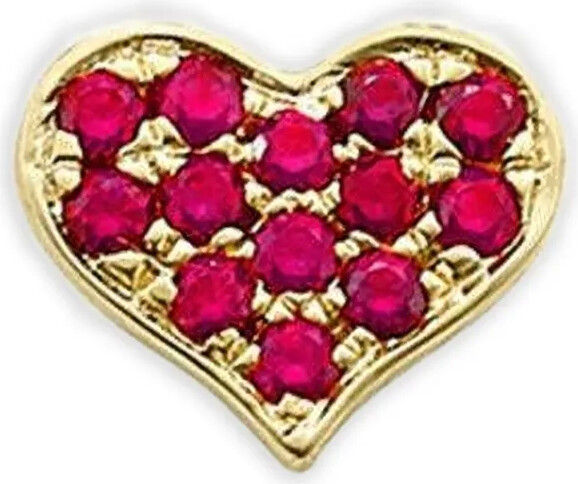 Robinson Pelham 14K yellow gold Ruby Heart earring