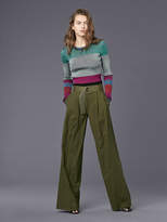 Thumbnail for your product : Diane von Furstenberg Long-Sleeve Cropped Plaited Pull Over