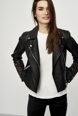Y.A.S Tall Ruba Embroidered Leather Jacket