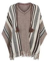 Thumbnail for your product : New Look Anita and Green Brown Stripe Tassel Poncho