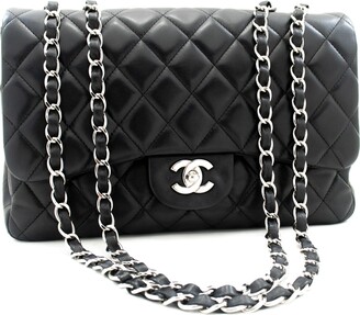 Black leather and black patent leather patchwork tote shoulder bag, Chanel:  Handbags and Accessories, 2020