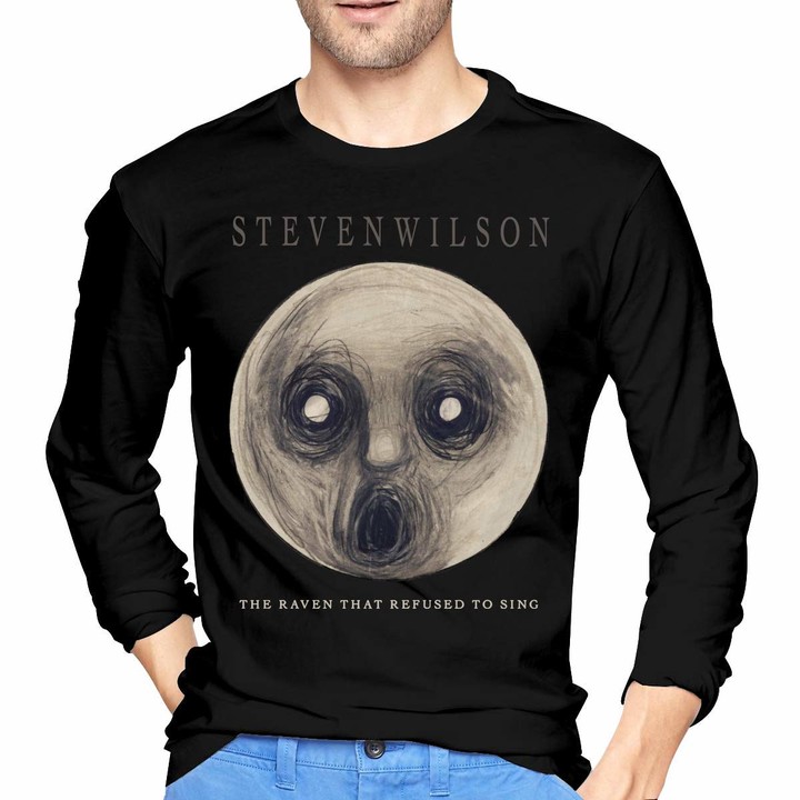 fenglinghua Steven Wilson The Raven That Refused to Sing Men's Long Sleeve  Tees Black Casual Tee Tops - - M - ShopStyle T-shirts