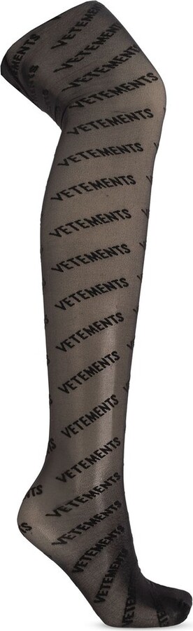 Vetements X Wolford All-Over Logo Printed Silk Stockings - ShopStyle Hosiery