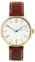 Thumbnail for your product : Tsovet Gold Dial Brown Leather Strap Watch