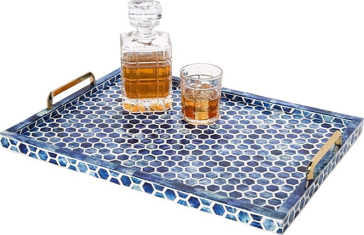 Tozai Two's Company Inlaid Decorative Rectangle Serving Tray