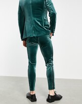 Thumbnail for your product : ASOS DESIGN super skinny velvet suit trousers in green