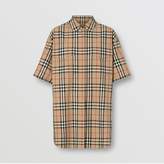 Thumbnail for your product : Burberry Short-sleeve Vintage Check Cotton Oversized Shirt