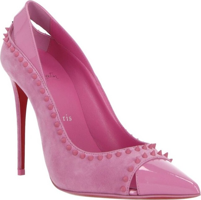 Duvette Spikes 100 Suede Pumps in Yellow - Christian Louboutin