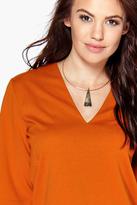 Thumbnail for your product : boohoo Lily Woven V Neck Top