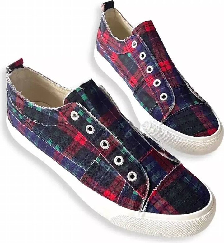 Corkys Footwear Women's Tartan Babalu Sneakers In Navy Plaid