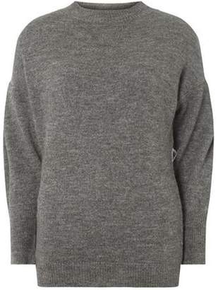 Dorothy Perkins Womens Charcoal Tapered Sleeve Jumper