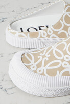 Thumbnail for your product : Loewe + Paula's Ibiza Logo-print Canvas Slip-on Sneakers - Beige