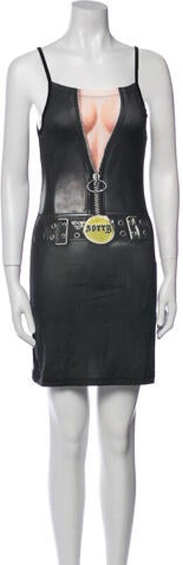 I'm Sorry by Petra Collins Slip Dress Grey Sleeveless with Square Neckline